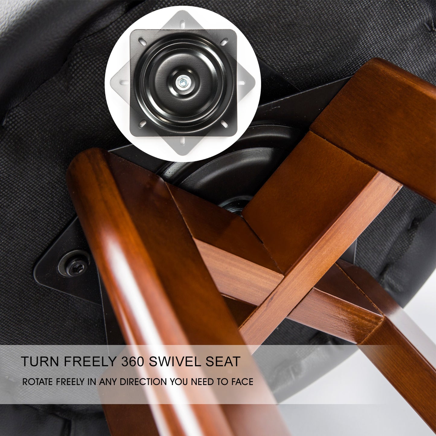 Set of 4 Leila Wooden Bar Stool - Black