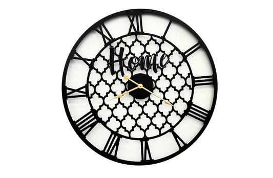 Quatrefoil 80cm Wall Clock - Black