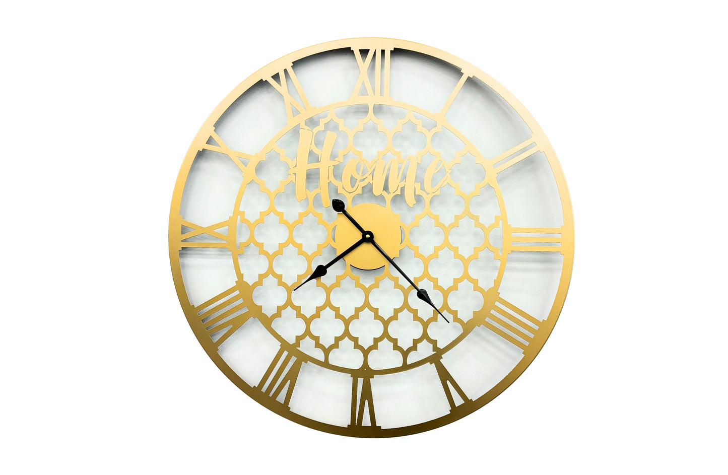 Quatrefoil 80cm Wall Clock - Gold