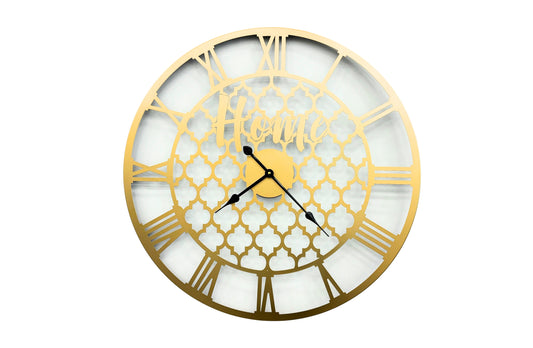 Quatrefoil 80cm Wall Clock - Gold
