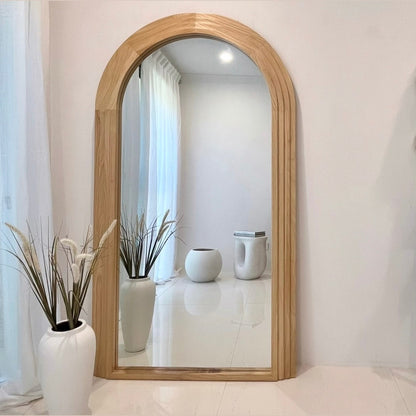 Sierra Arched Step Mirror - Natural Wood