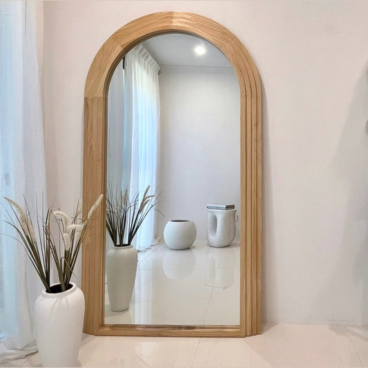 Sierra Arched Step Mirror - Natural Wood