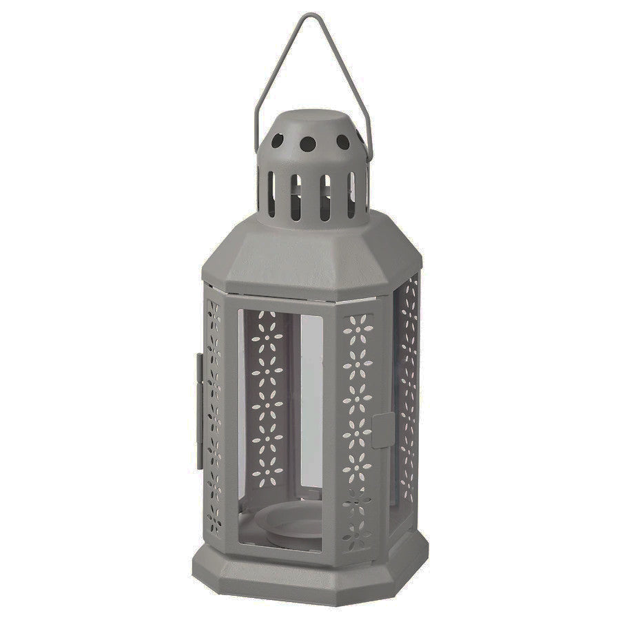 Sophisticated Dark Grey Metal Miner Lantern – Tealight Candle Holder