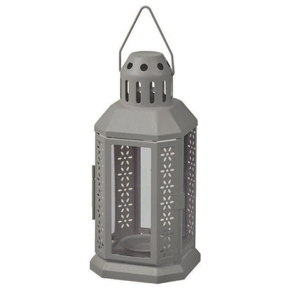 Sophisticated Dark Grey Metal Miner Lantern – Tealight Candle Holder