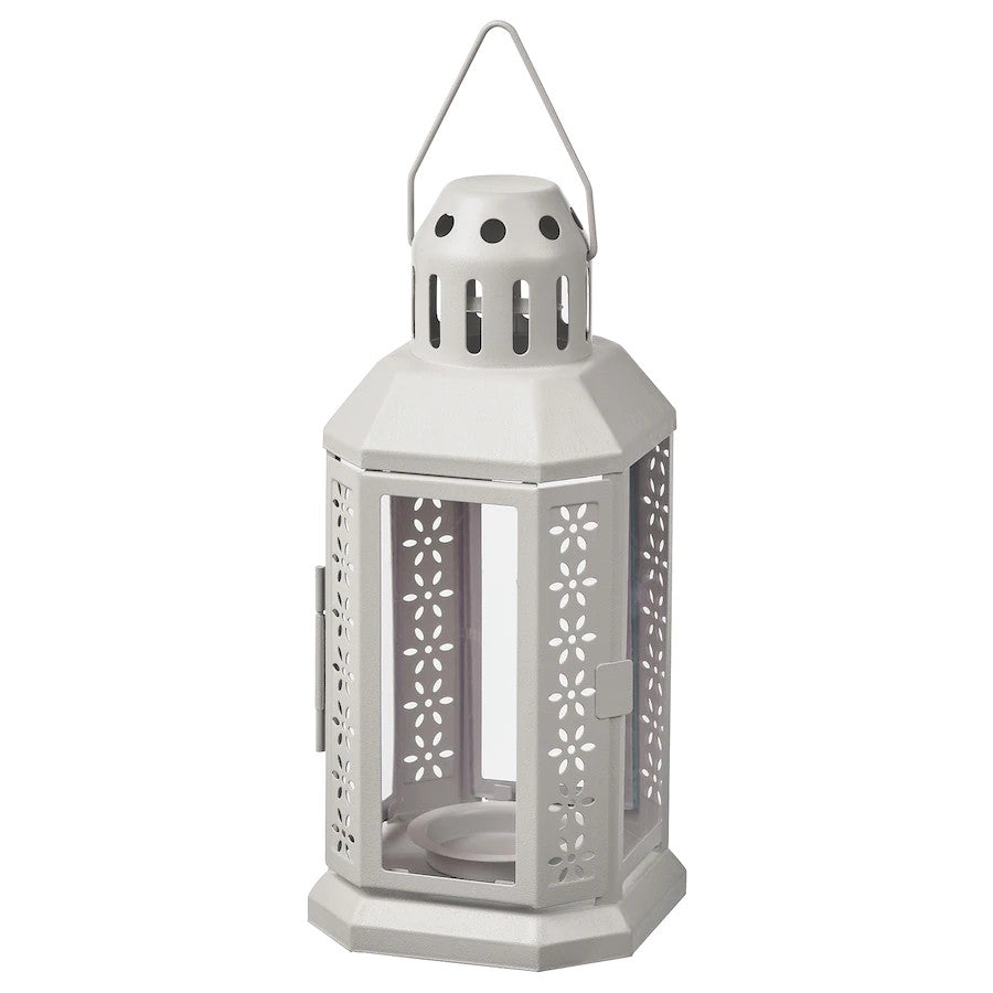 Modern Grey Metal Miner Lantern – Tealight Candle Holder