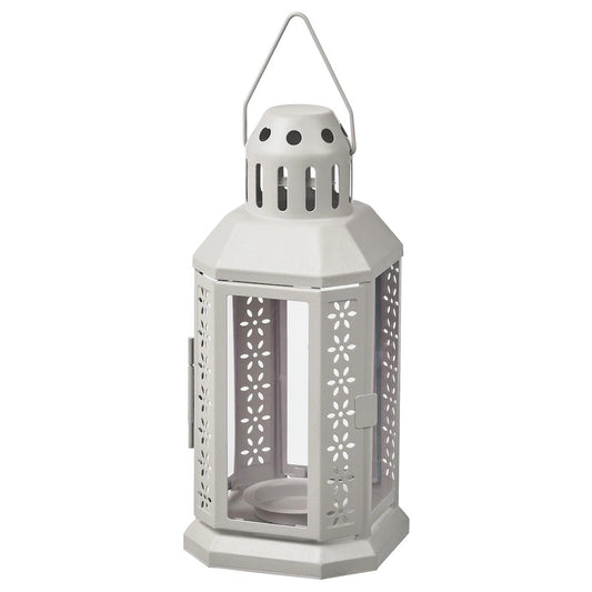 Modern Grey Metal Miner Lantern – Tealight Candle Holder