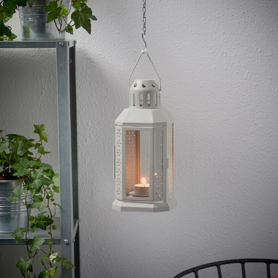 Modern Grey Metal Miner Lantern – Tealight Candle Holder