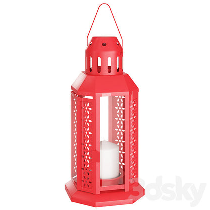 Bold Red Metal Miner Lantern – Tealight Candle Holder