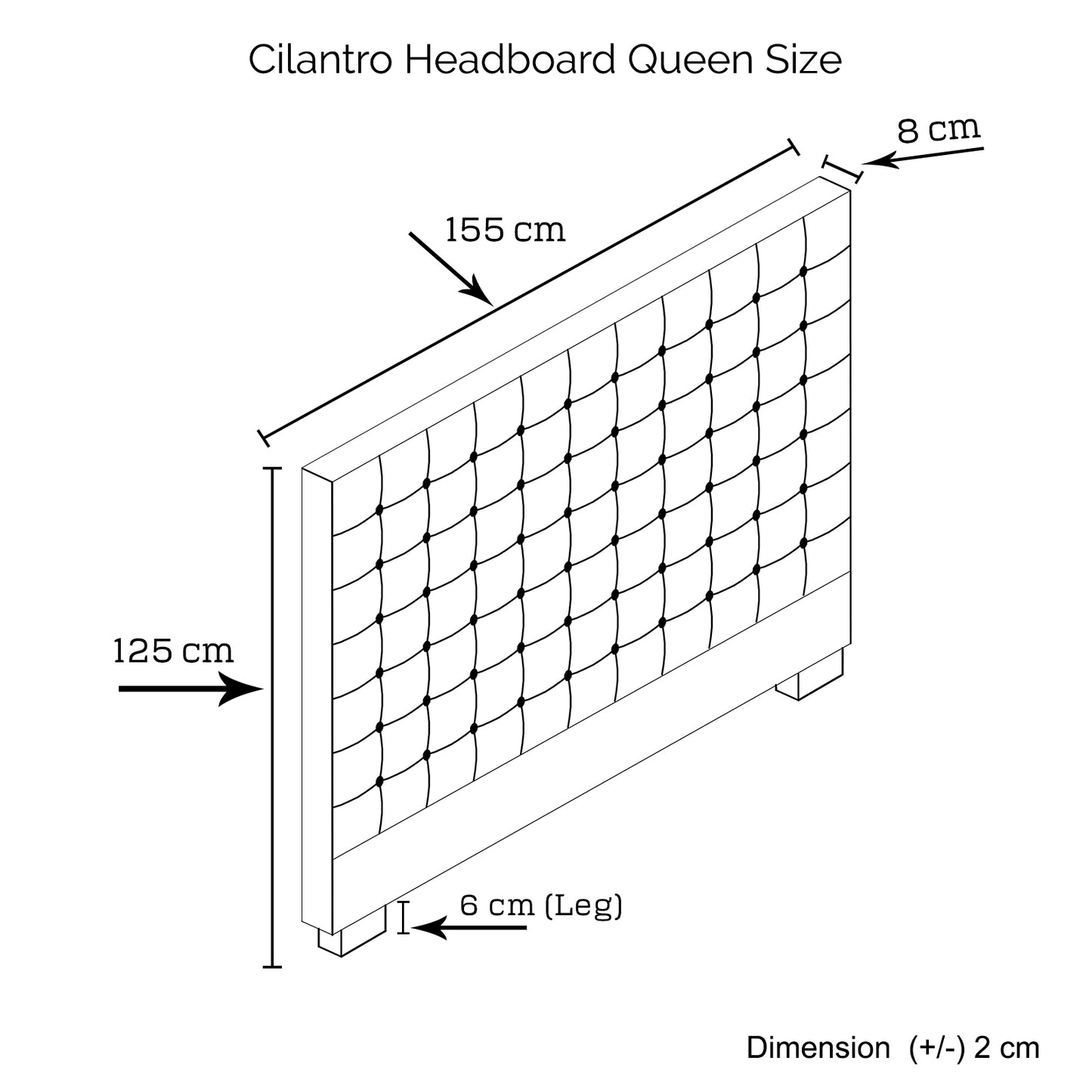 Queen Size | Cilantro Bed Headboard - Beige