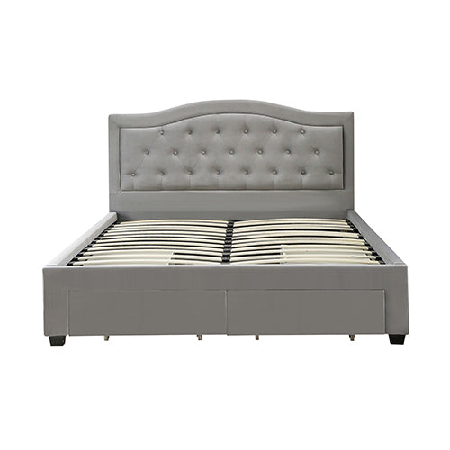 Emily Queen Bed Frame 4 Drawers - Grey