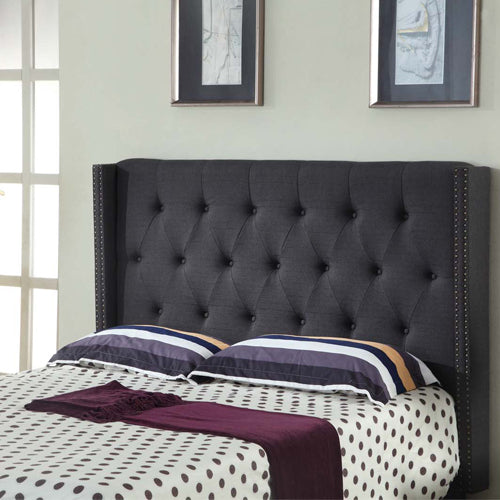 Queen Size | Milano Bed Headboard - Charcoal