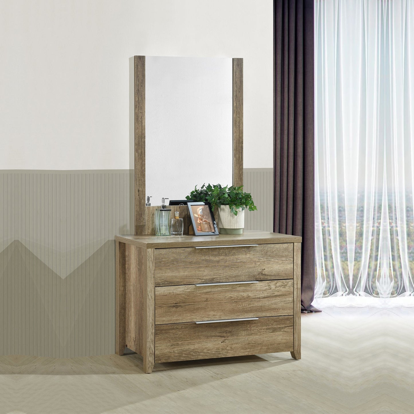 Cielo 3 Drawer with Mirror - Oak