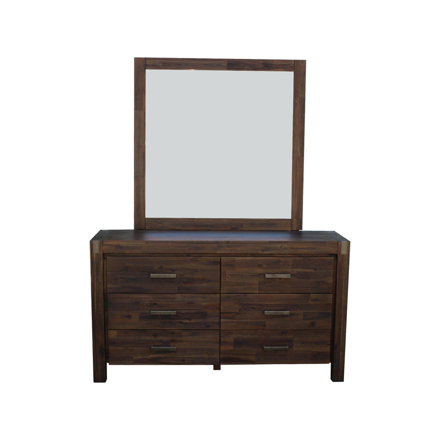 Nowra 6 Drawer with Mirror - Chocolate