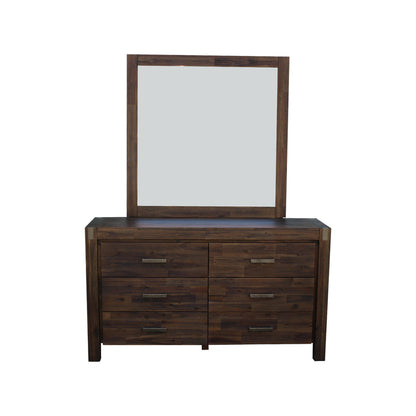 Nowra 6 Drawer with Mirror - Chocolate