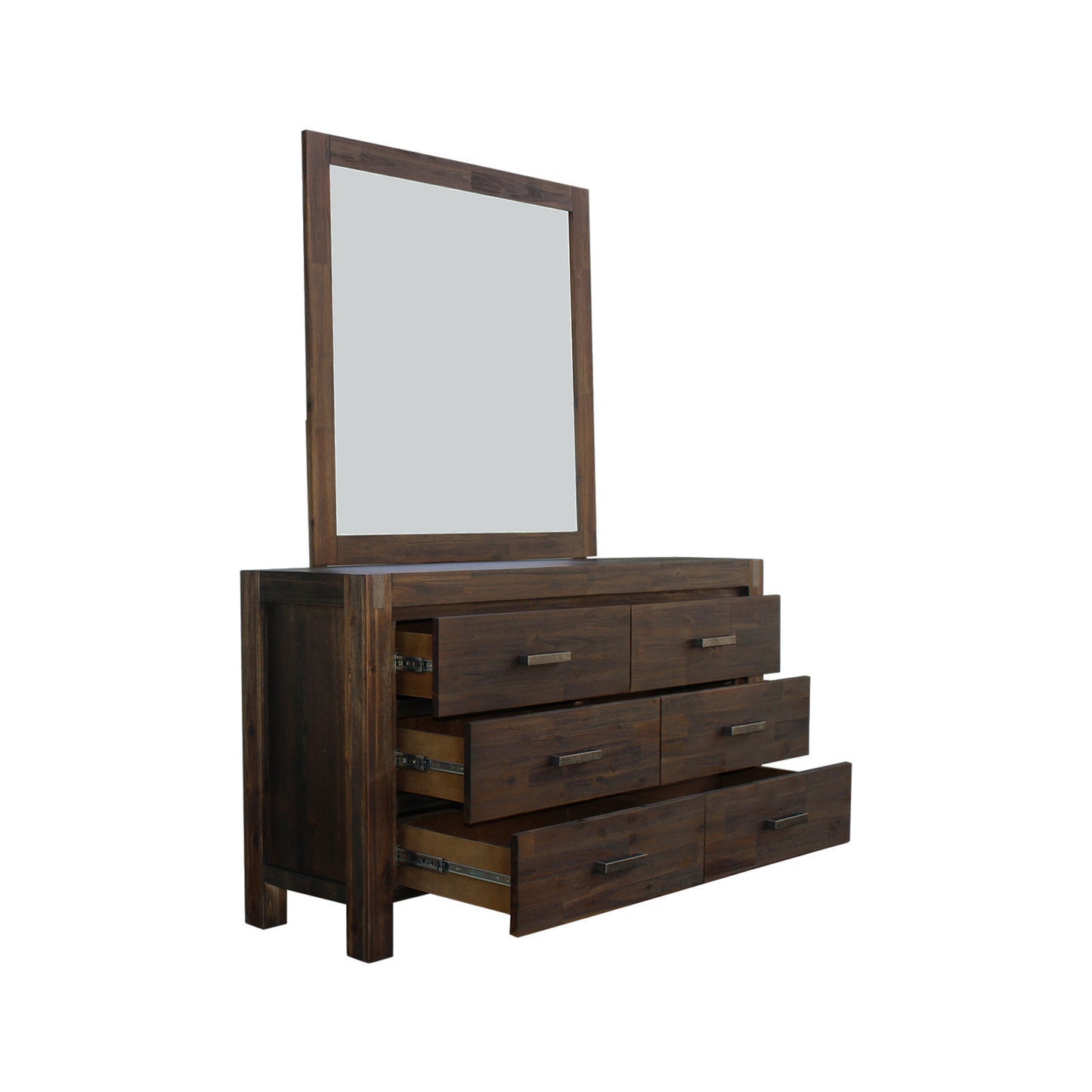 Nowra 6 Drawer with Mirror - Chocolate