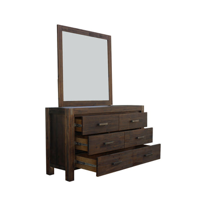 Nowra 6 Drawer with Mirror - Chocolate