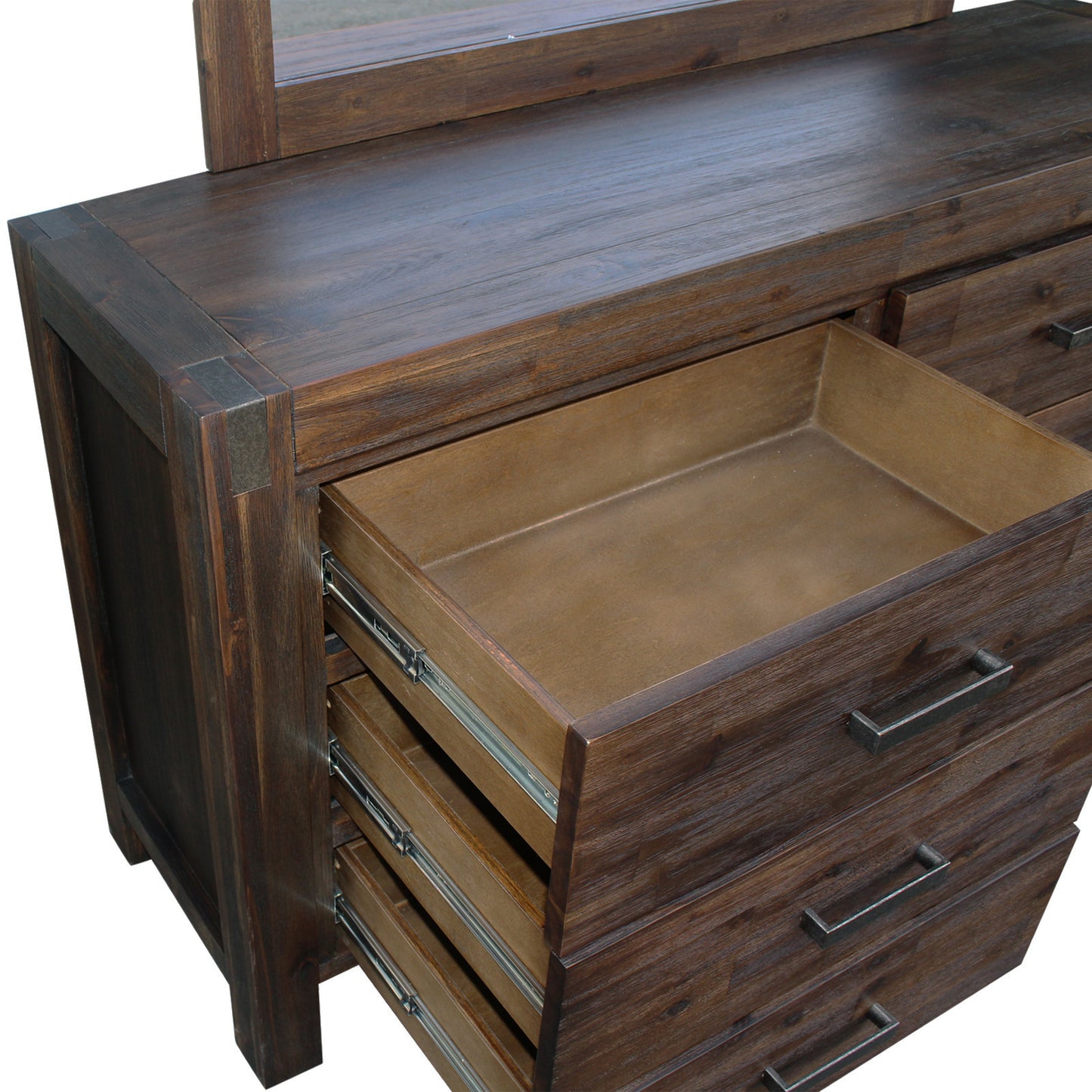 Nowra 6 Drawer with Mirror - Chocolate