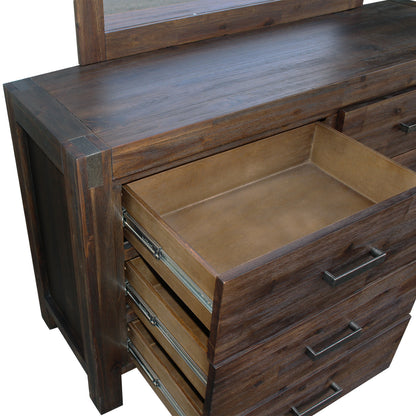 Nowra 6 Drawer with Mirror - Chocolate