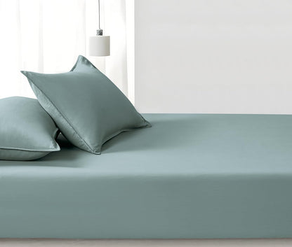 Vintage Washed Microfibre Fitted Sheet Set – Seafoam