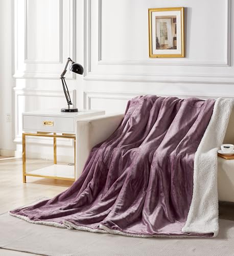Mauve Teddy Sherpa Quilt Cover Set - 2PC