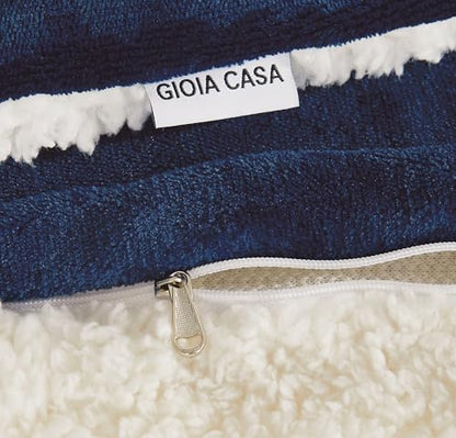 Navy Blue Teddy Sherpa Quilt Cover Set - 2PC