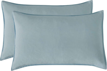 Vintage Washed Microfibre Sheet Set - Blue