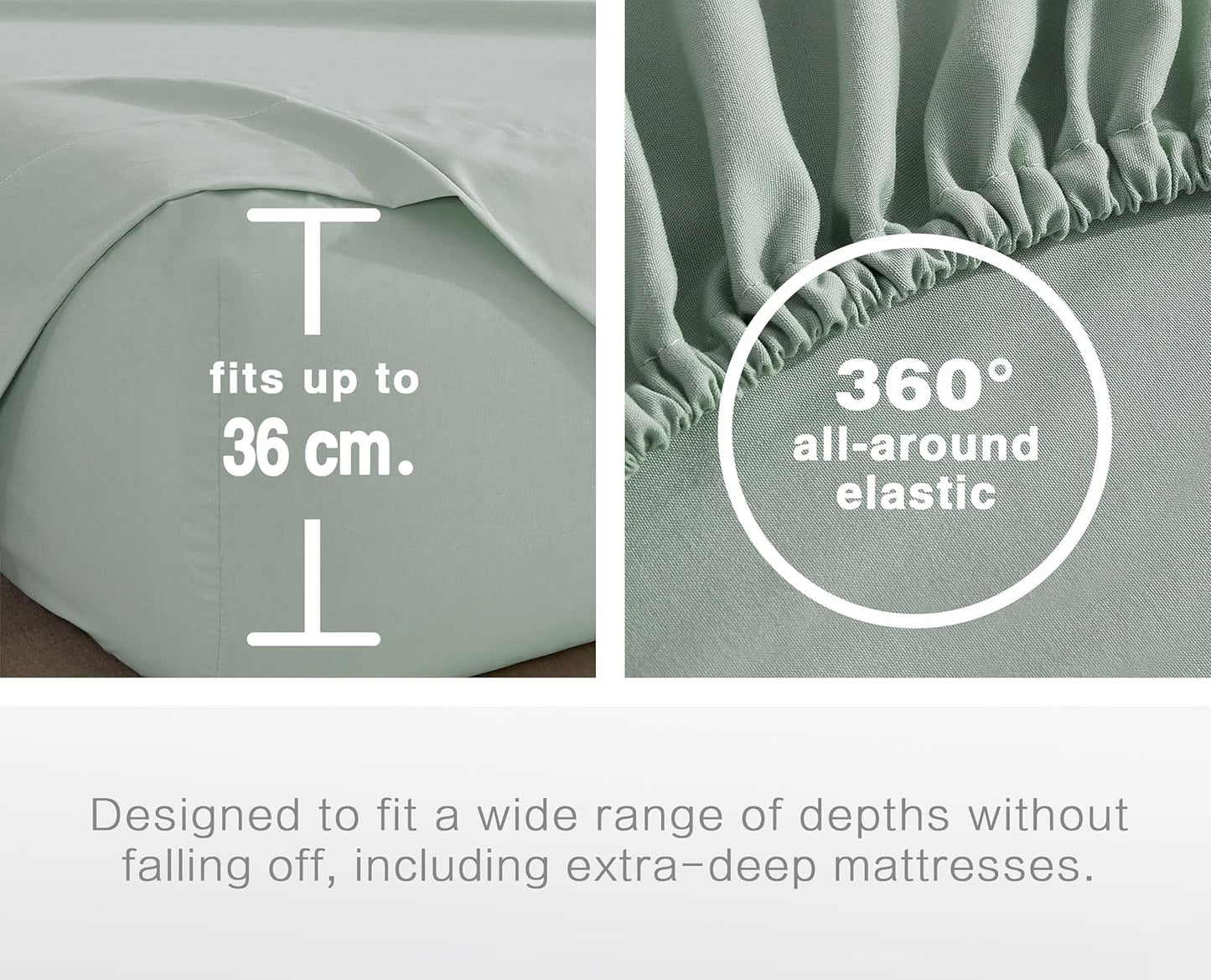 Vintage Washed Microfibre Sheet Set - Sage