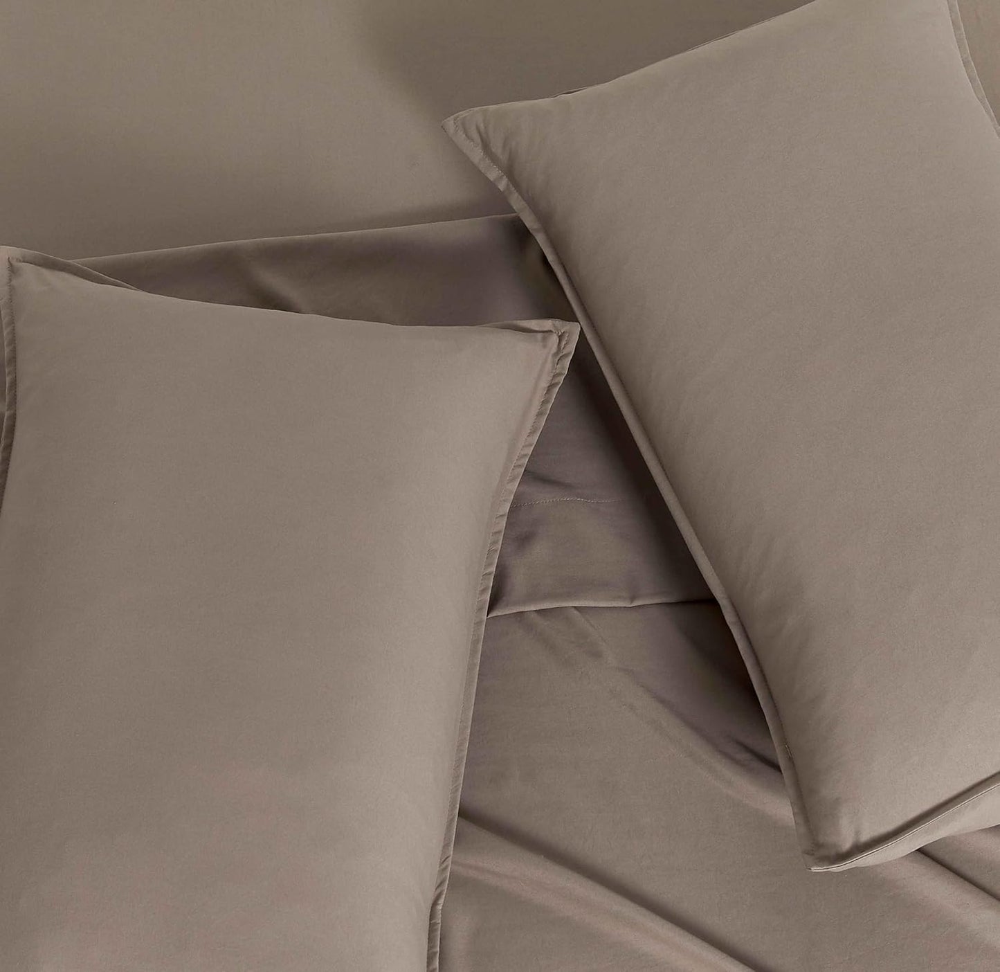 Vintage Washed Microfibre Sheet Set - Truffle