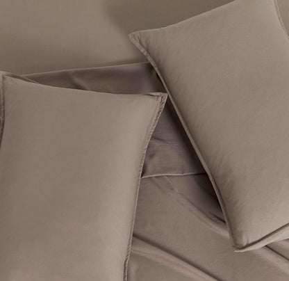 Vintage Washed Microfibre Sheet Set - Truffle