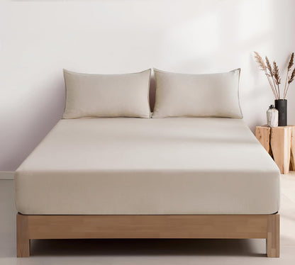 Vintage Washed Microfibre Fitted Sheet Set – Linen