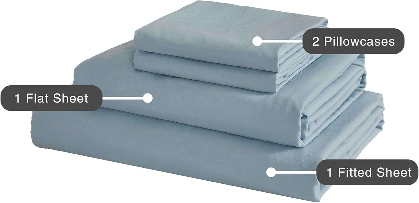 Vintage Washed Microfibre Sheet Set - Blue