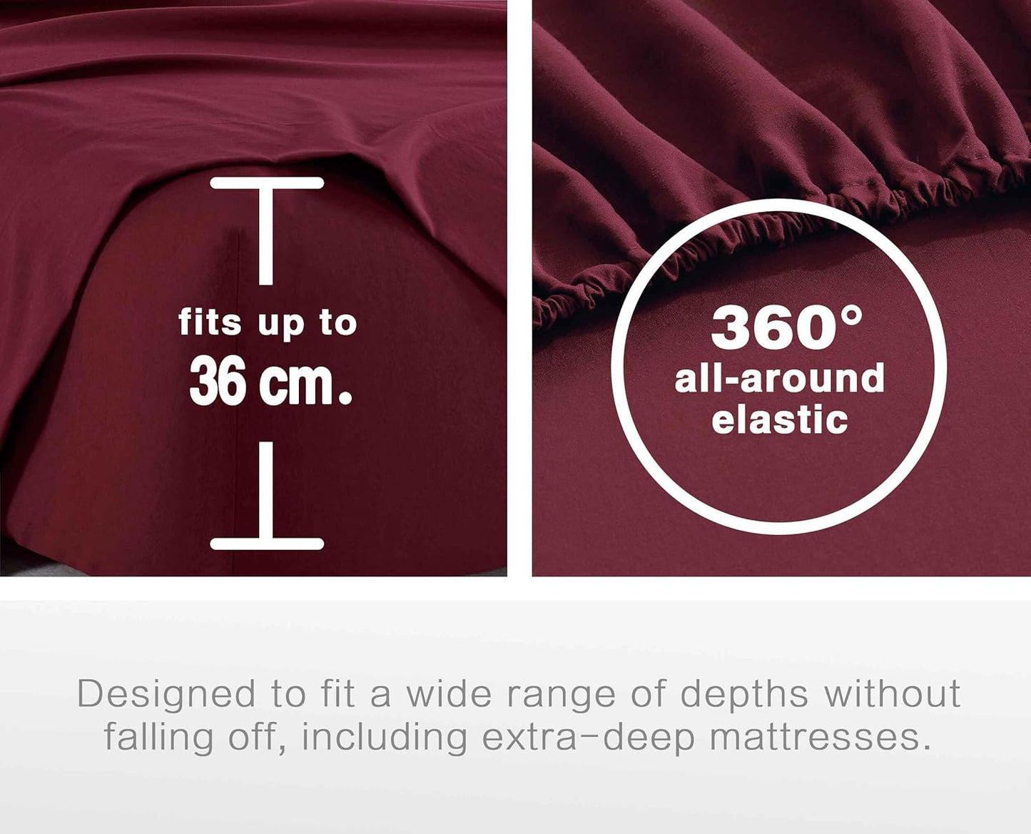 Vintage Washed Microfibre Sheet Set - Burgundy