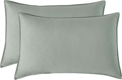 Vintage Washed Microfibre Sheet Set - Sage