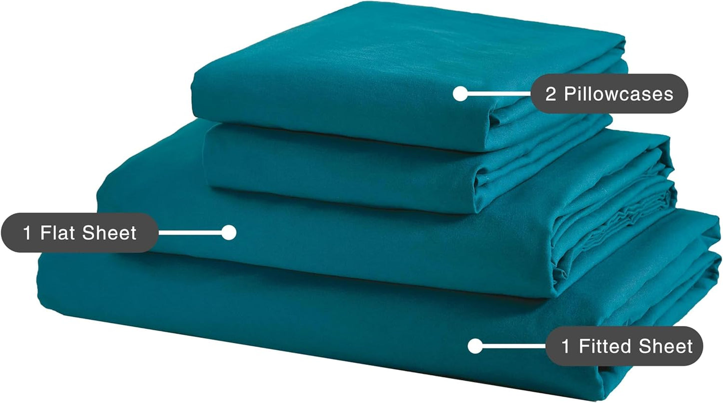 Vintage Washed Microfibre Sheet Set - Teal