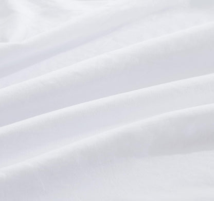 Vintage Washed Microfibre Sheet Set with 2 Pillowcases - White