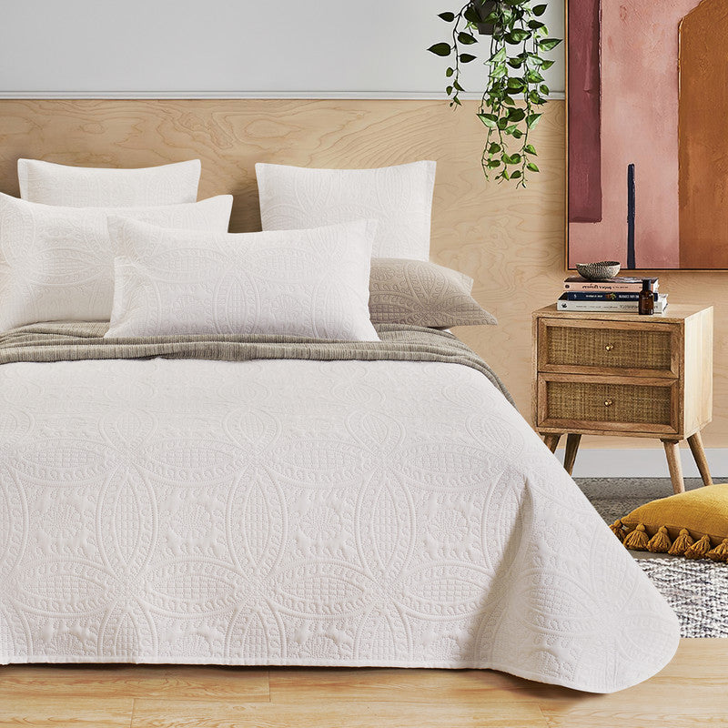 Lisbon Quilted Embossed Coverlet - 3PC