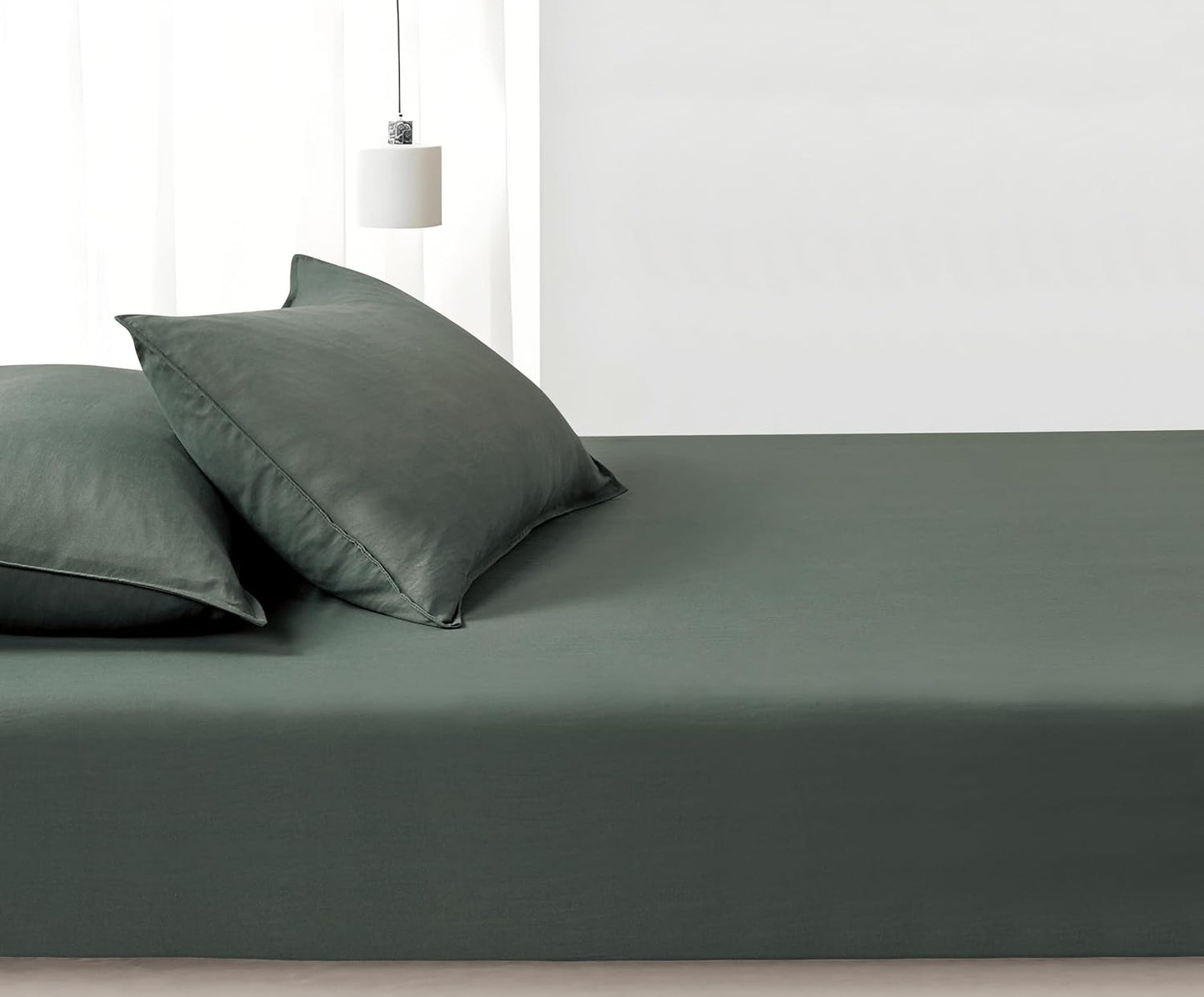 Vintage Washed Microfibre Fitted Sheet Set – Khaki Green