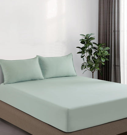 Vintage Washed Microfibre Fitted Sheet Set – Sage