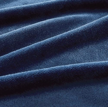 Navy Blue Teddy Sherpa Quilt Cover Set - 3PC