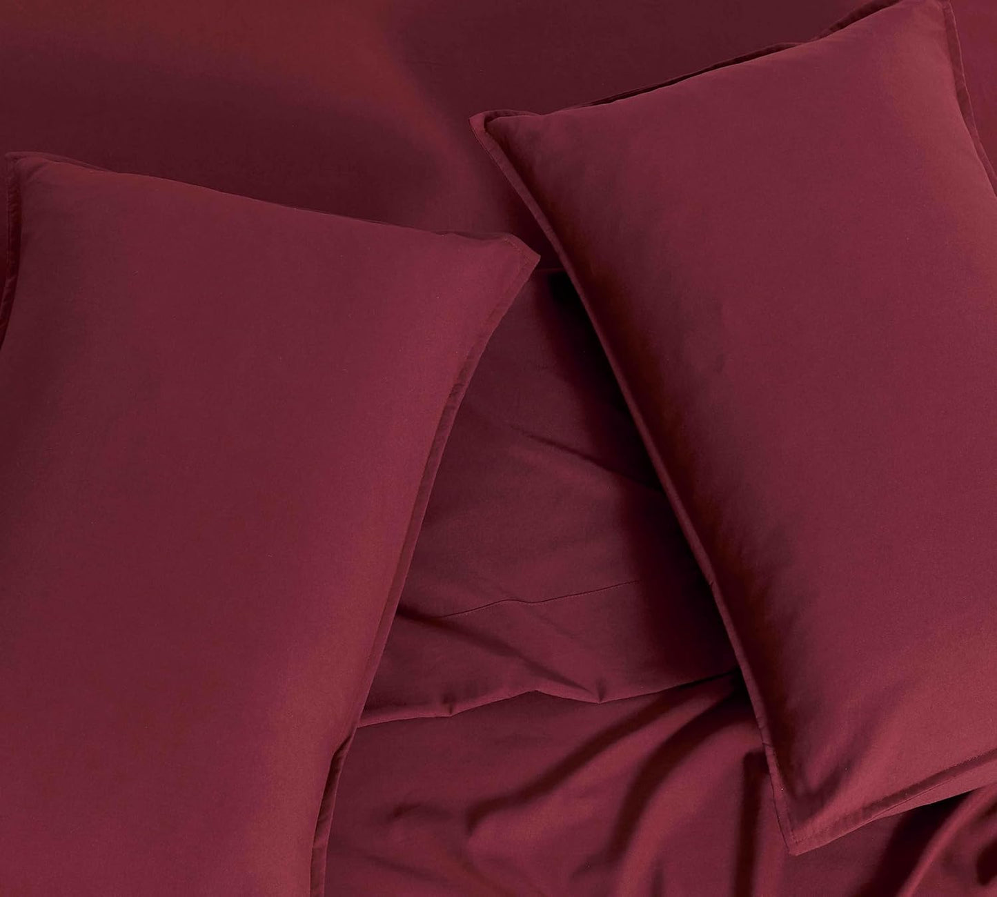 Vintage Washed Microfibre Sheet Set - Burgundy