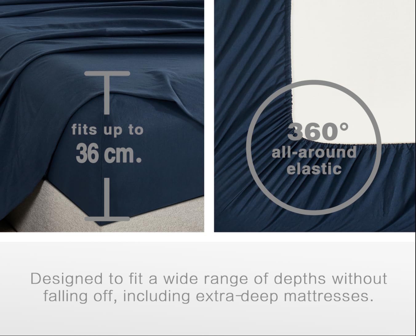 Vintage Washed Microfibre Sheet Set with 2 Pillowcases - Navy