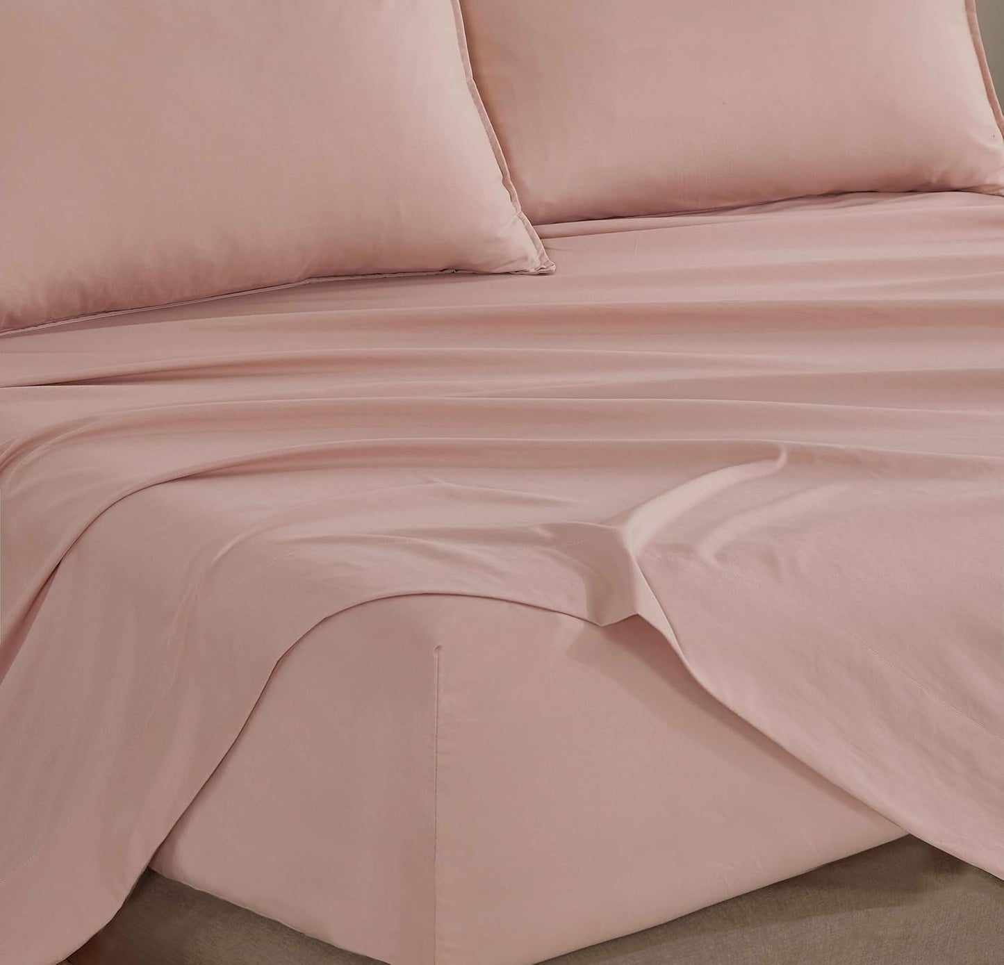 Vintage Washed Microfibre Sheet Set - Pink