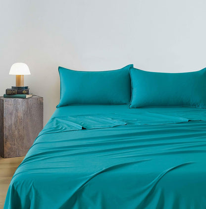 Vintage Washed Microfibre Sheet Set - Teal