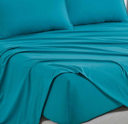 Vintage Washed Microfibre Sheet Set - Teal