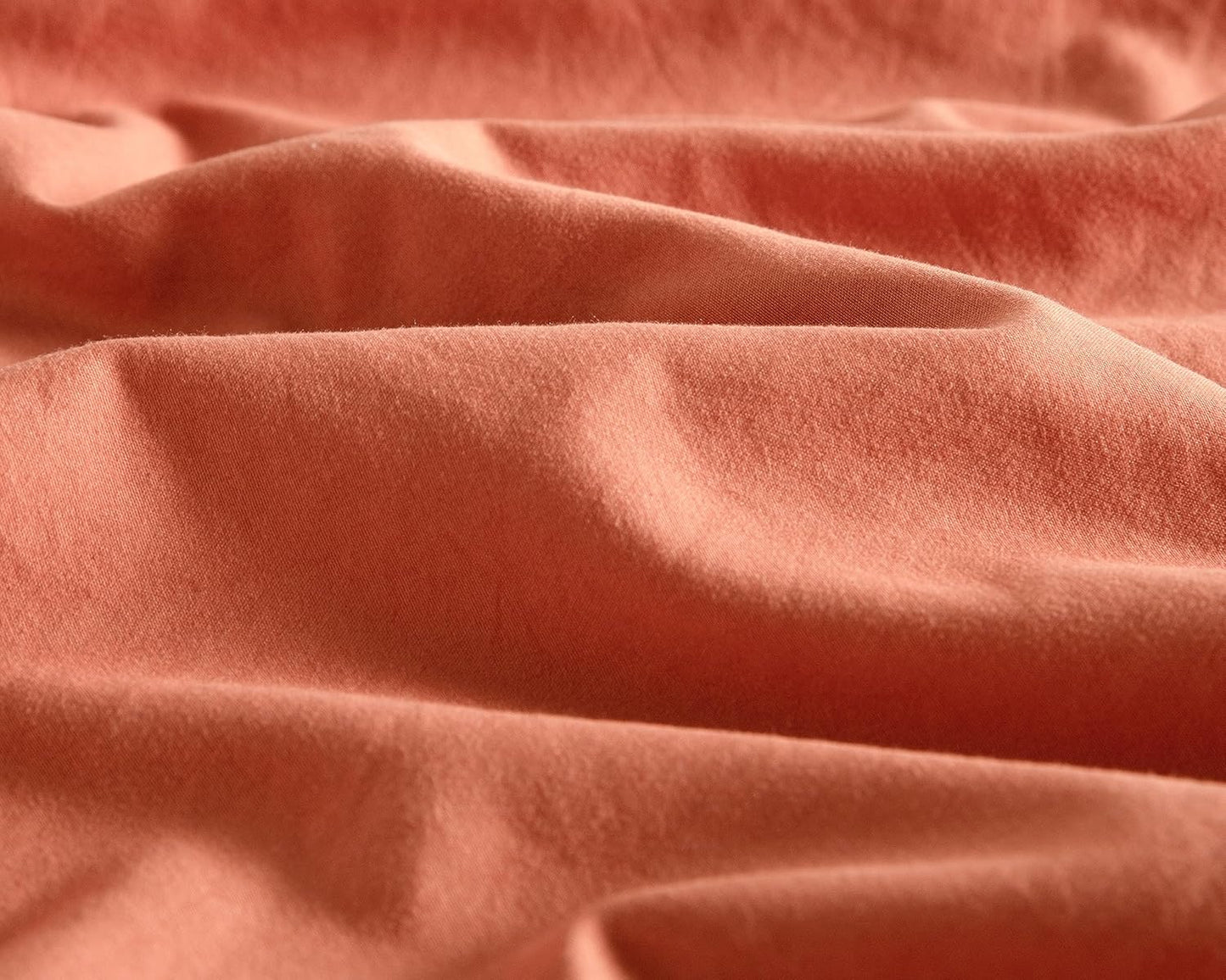 Vintage Washed Microfibre Sheet Set with 2 Pillowcases - Terracotta