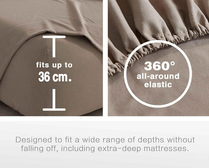 Vintage Washed Microfibre Sheet Set - Truffle