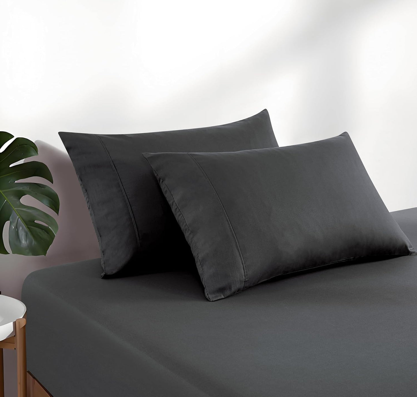 Vintage Washed Cotton Fitted Sheet Combo Set – Charcoal