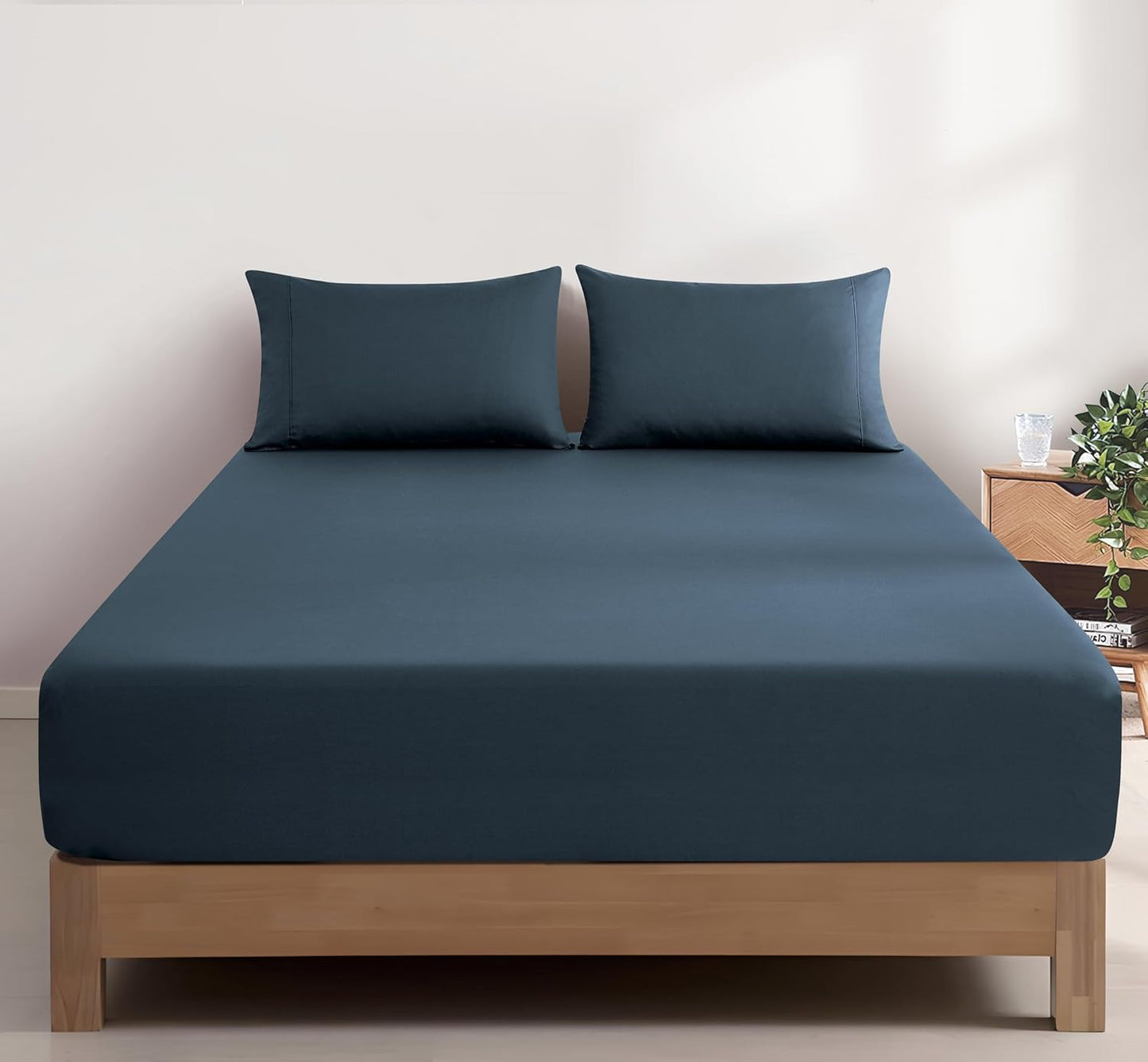 Vintage Washed Cotton Fitted Sheet Combo Set – Indigo