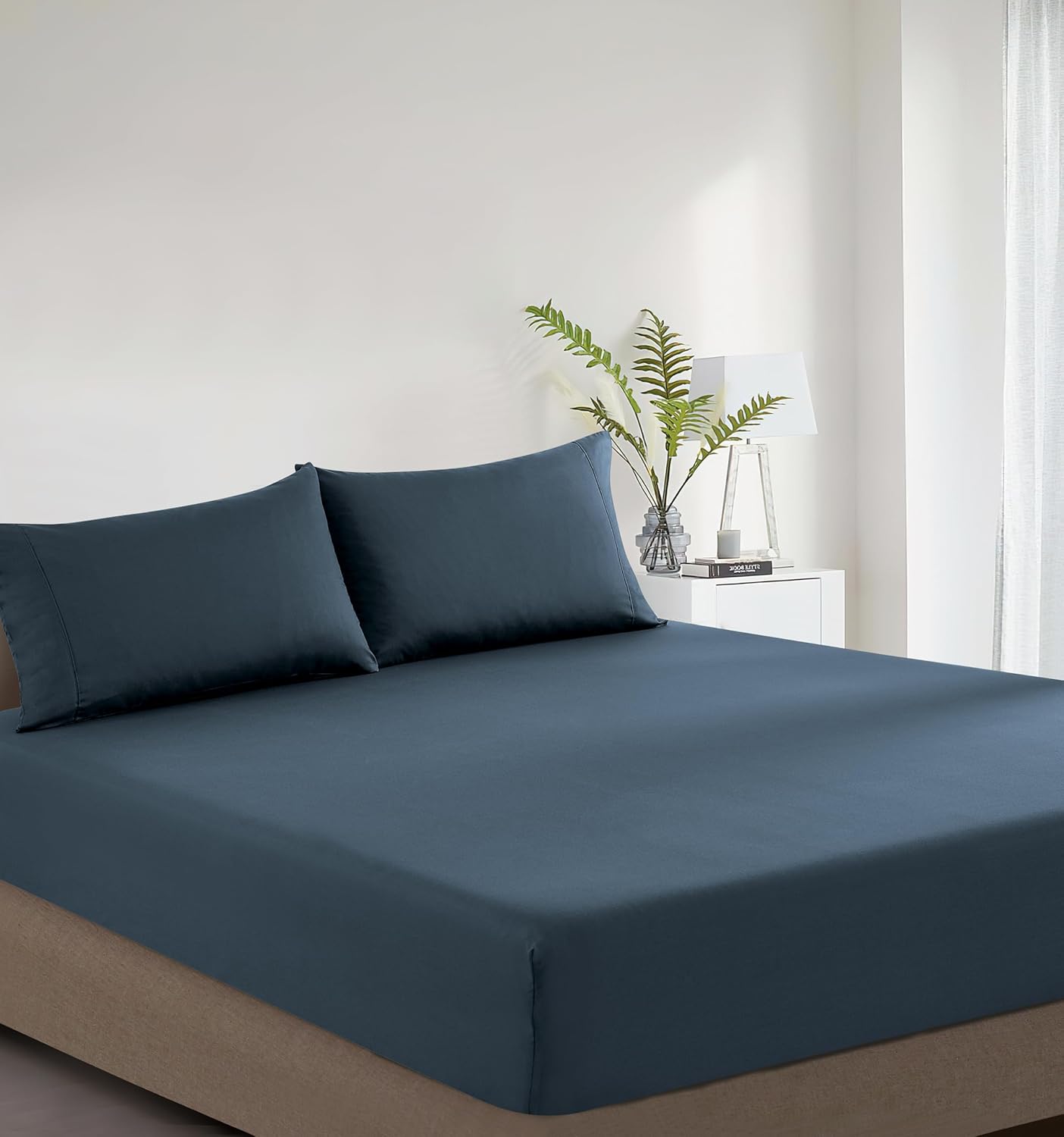 Vintage Washed Cotton Fitted Sheet Combo Set – Indigo