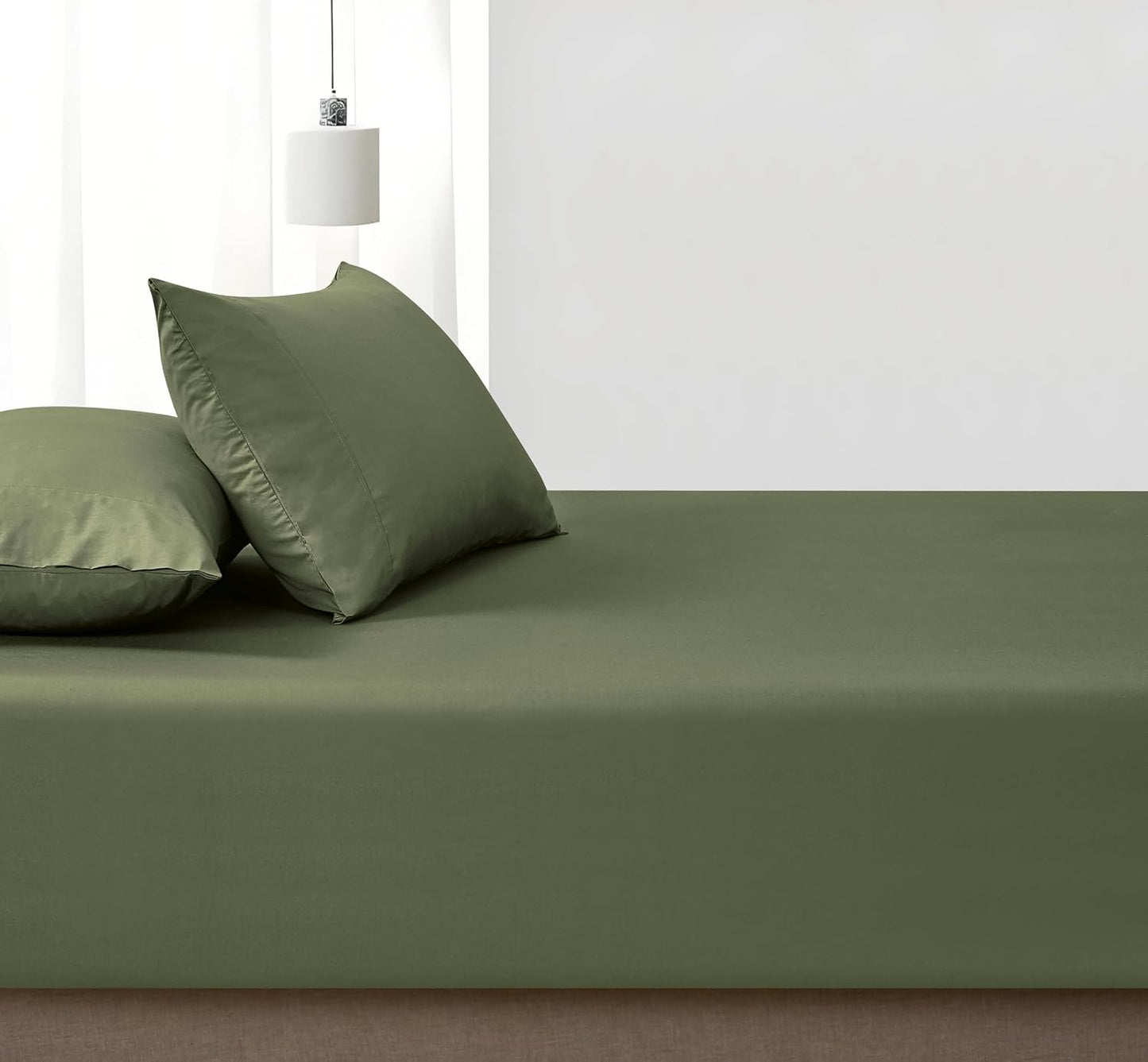 Vintage Washed Cotton Fitted Sheet Combo Set – Khaki Green